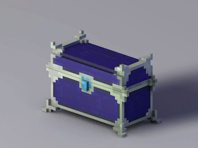 Royal Chest - Voxel Model 3d 3d animation asset game mobile treasure treasure chest video voxel