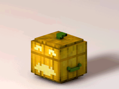 Small Jack 'o' Lantern Chest - Voxel Model 3d 3d animation animation asset game game asset halloween jack o lantern mobile pumpkin video voxel