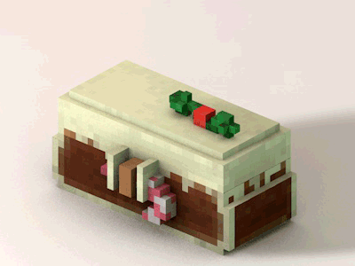 Large Christmas Chest - Voxel Model