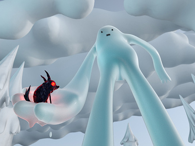 Thank You - 3D Adventure Time Title Card 3d adventure adventure time fire golem snow time tv show winter wolf