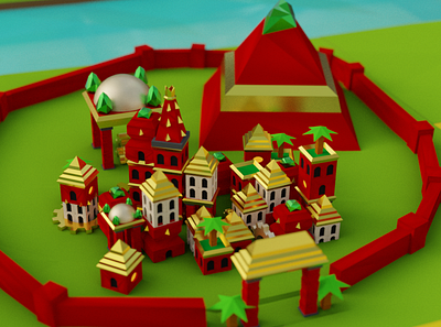 Luxidoor City for Battle of Polytopia Game of Thrones Intro 3d 3d animation animation battle buildings game gold indian mobile persian polytopia pyramid thrones video