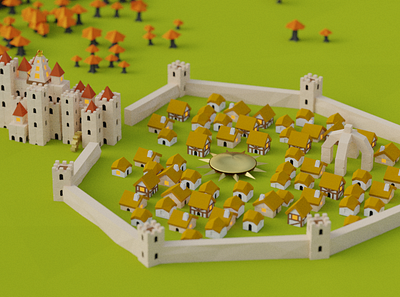 Hoodrick City for Battle of Polytopia Game of Thrones Intro 3d 3d animation animation british buildings castle english game game of thrones kins landing low poly thrones video