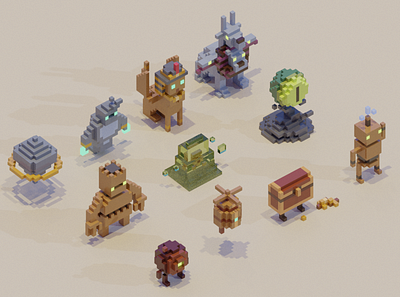 Adventure Mini-Figs - Arcane 3d arabia characters egypt game robot rpg slime treasure video video game voxel