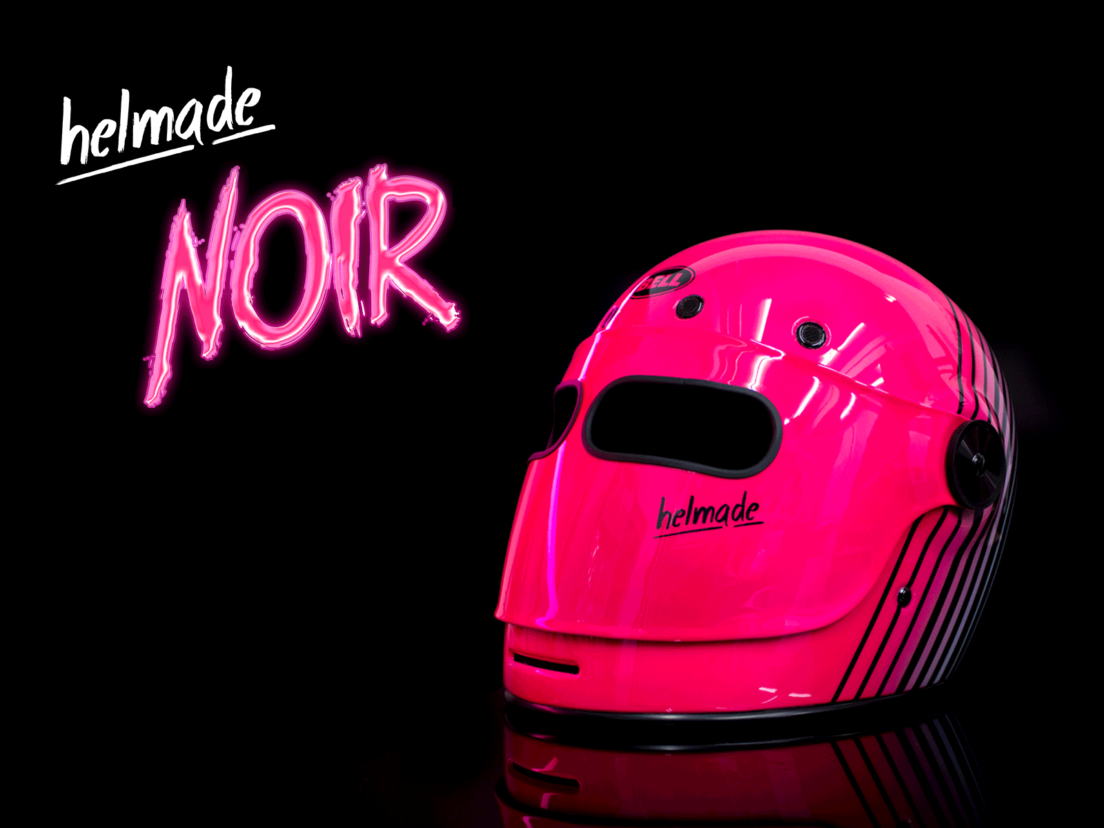 helmade Noir - helmet from a dystopic future art customization futuristic helmet design neon product design