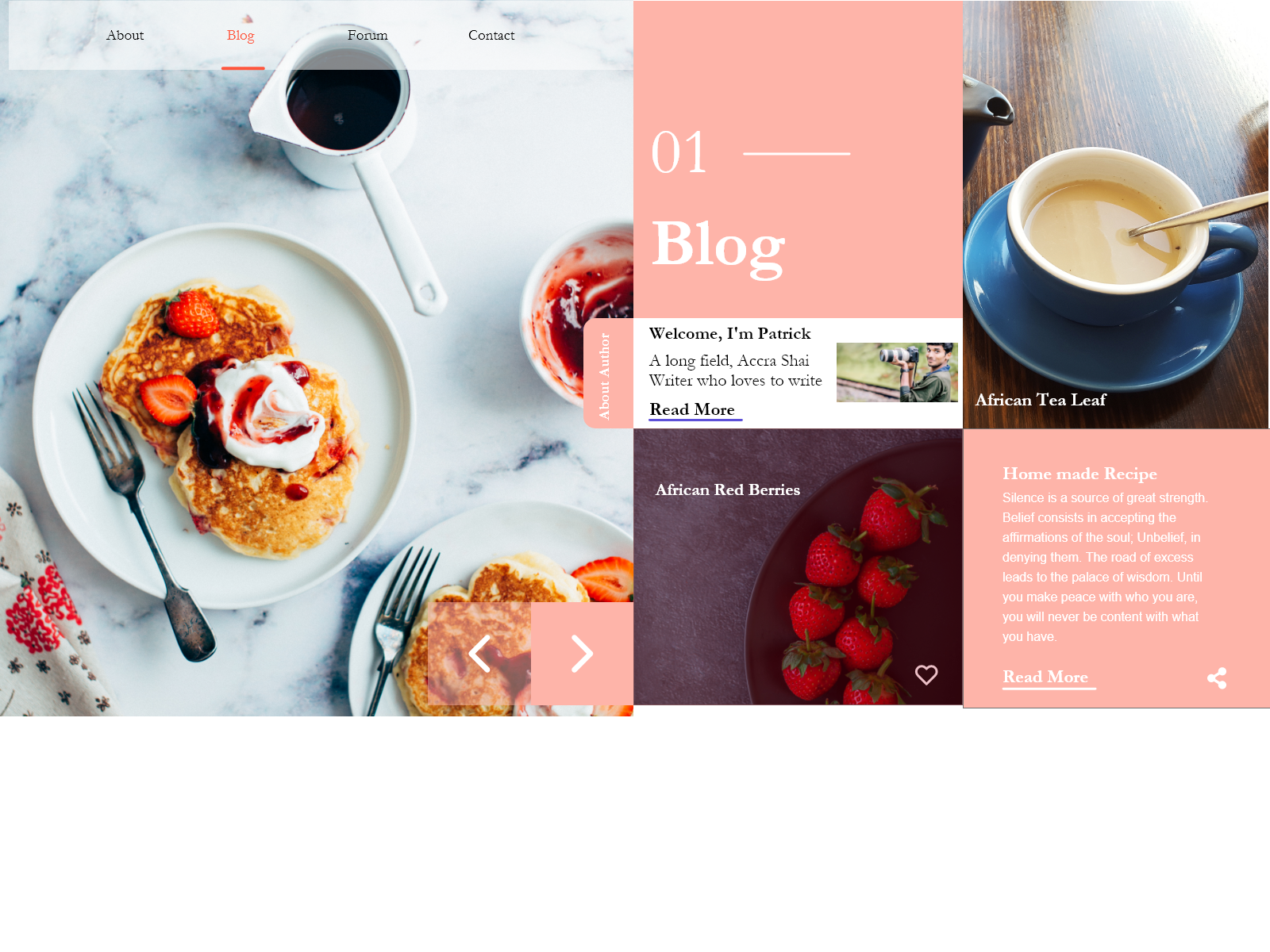 Food Page by Patrick on Dribbble