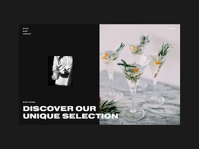 Spirit Drinks cocktail dark design minimal web website