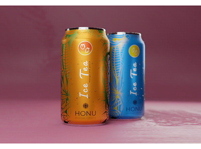 Honu Beverage Company Ice Tea 3d blender branding design render