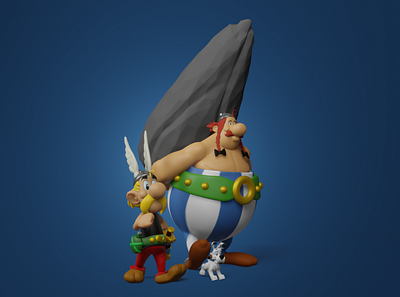 Asterix & Obelix - and Dogmatix 3d asterix blender charactermodel obelix