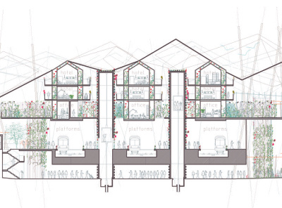 China Train Station. c architecture design illustration