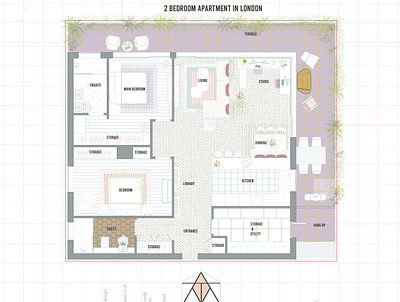 2 bedroom london apartment architecture creativity design illustration interior interior design