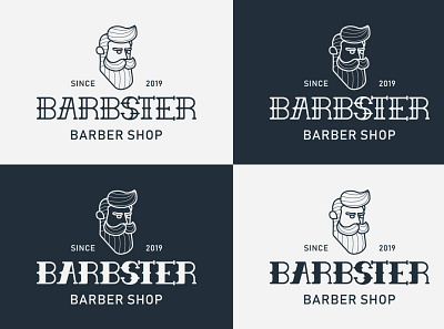 Barbster Barber Shop barber shop branding design illustration logo logo design minimal typography vector