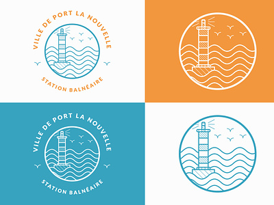 Ville de Port la nouvelle beach branding city illustrator lighthouse lighthouse logo logo logo design logodesign minimal summer vector