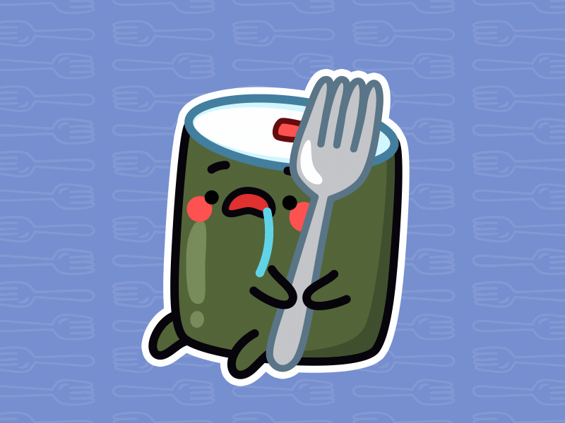 Sushi Hungry 😵‍💫 animation design fork hungry illustration motion design motion graphics plug stikers sushi