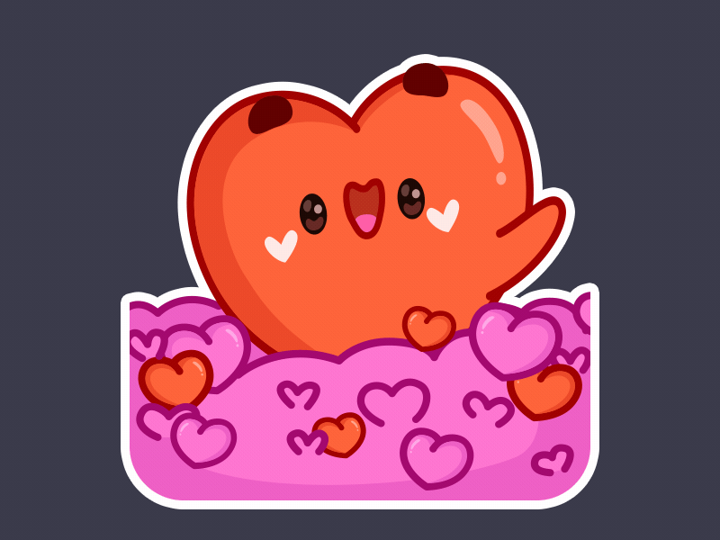 Hello Dribbble! after effects animation cute design graphic design heart hello hi illustrator love motion graphics stikers valentines day