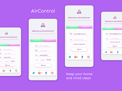 AirControl Part II air analytics app chart design icon interface mobile app ui ux