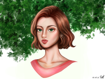 Fantasy Girl Portret ✨ design fantacy forest girl graphic tablet huion illustration photoshop portrait