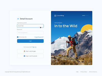 Outdoor Apps - Log In Page login sign up ui ux web webdesign