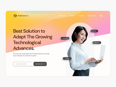 Digital Agency - Mesh Gradients Landing Page branding gradients landing page technology ui ux web webdesign