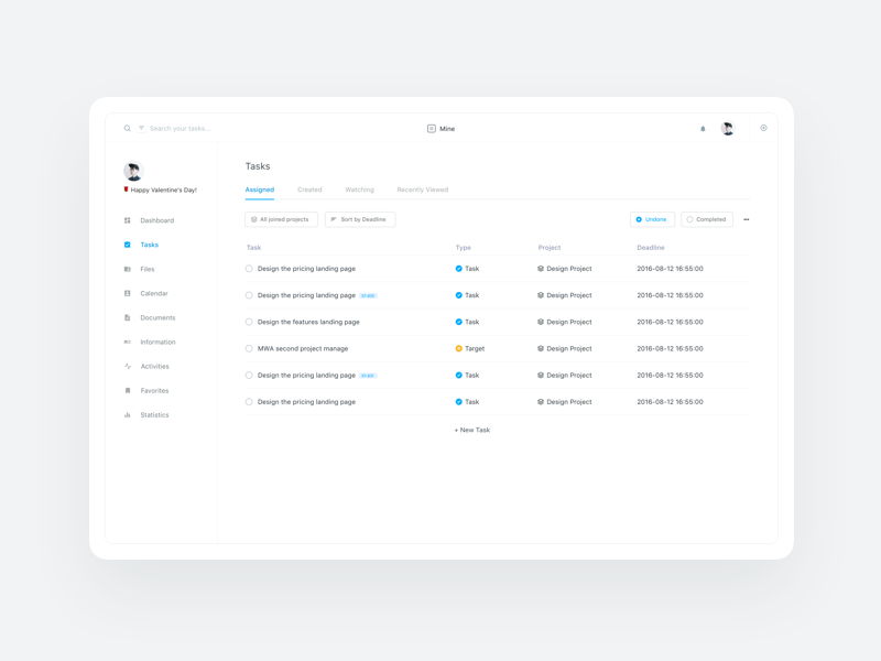 My Dashboard Concept TASKS by 盛碧星 Cellier on Dribbble