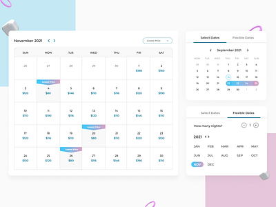 Calendar UI Component app calendar components design hotel product design uiux web