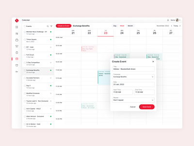 Splashnode: Calendar app best booking calendar clean design event minimal new product design schedule top ui