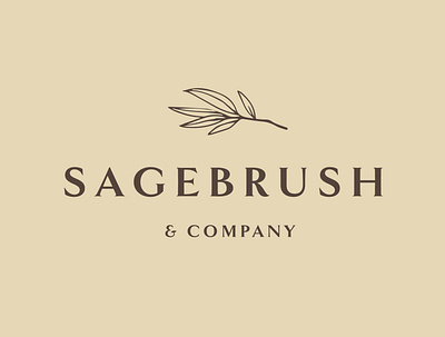 Sagebrush & Company logo botanical logo branding brown candle logo design earthy elegant graphic designer brand hand drawn leaf logo logotype minimal minimalist organic sage vector