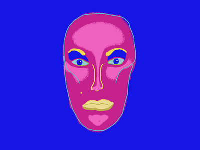 Face in blue