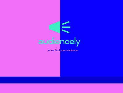 audiencely logo contest submission 80s neon colors 80s style concept grotesque logo logodesign neon neopostmodern postmodern