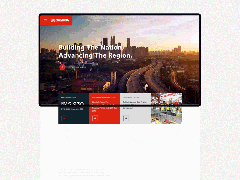 Gamuda Corporate Website UI design grid system layout typography ui ux web