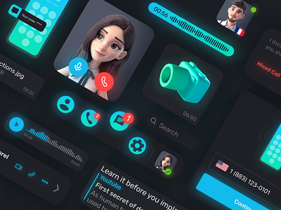 UI kit | App design | Dark mode