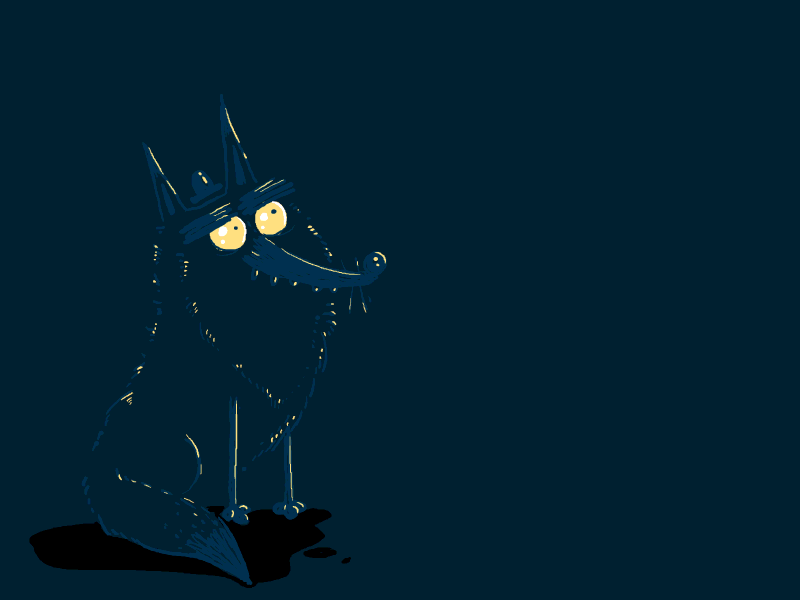 Howling loop animation moon wolf