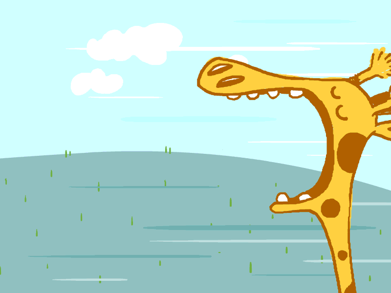 Vs butterfly giraffe loop animation