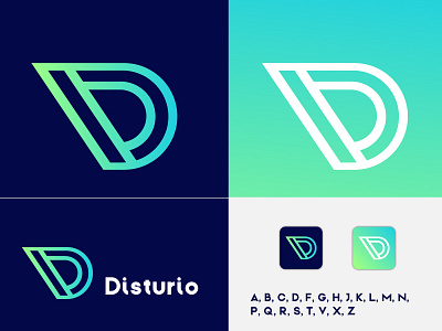 D Initial Letter Logo Design app icon best logo designer brand identity branding company logo d letter d letter logo d logo d monogram letter logo letter mark logo logo logo trends 2020 modern logo