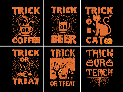 Trick or Beer - Coffee, Cat, Treat, Teach Bundle t-shirt