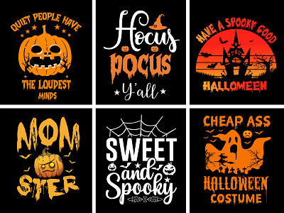 Halloween Bundle Typography t shirt design film