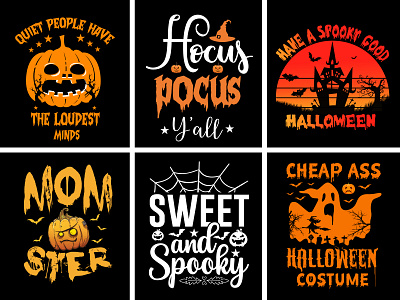 Halloween Bundle Typography t shirt design