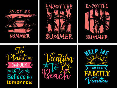 Summer Vintage and typography t shirt design sunset typography