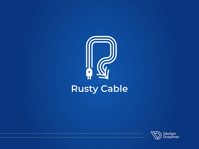R Modern Cable Logo - Rusty Cable - Logo Design branding cable company logo creative logo graphic design letter mark logo logo design modern logo monogram r logo unique logo word mark