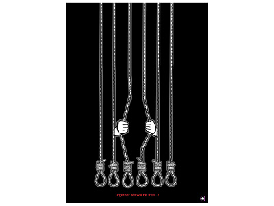 Together we will be free... (Execution poster) amnesty execution graphic graphic design iranain artist iranian graphic designer iranian graphic designers iranian poster onish aminelahi persian graphic designer poster social poster اعدام اونیش امین الهی طراح پوستر ایرانی طراح گرافیک ایرانی نه به اعدام پوستر پوستر اعدام گرافیک ایران