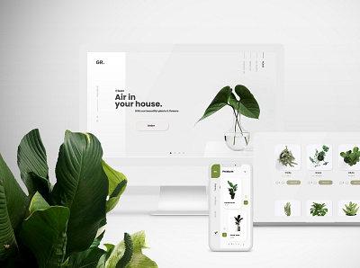 Plants store Website & Mobile App Design app branding design flat minimal plant plants store ui ux