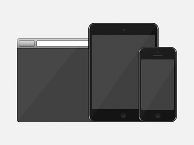 Three devices, an illustration illustration ipad ipad mini iphone iphone 5 portfolio vector