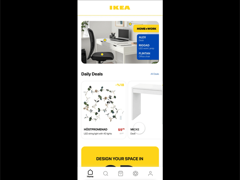 IKEA App - Concept animated gif animation app design figma ikea illustration lottie lottie animation lottiefiles protopie prototype ui ux