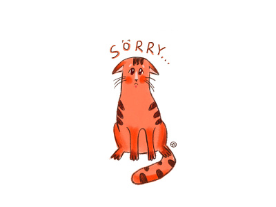 Ginger's apologies art cartoon cat cat art cat illustration character child children book illustration childrens illustration ginger illustration illustration art picture