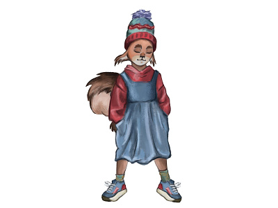 The squirrel girl animal animal character art character character design characterdesign children book illustration childrens illustration girl girl character illustration illustration art little girl picture squirrel