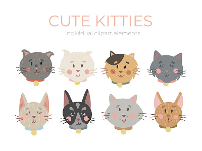 Set of cute kitties