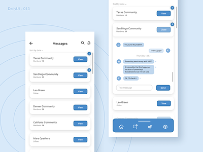 Daily UI - 013: Direct Messaging 013 app application blue app concept daily ui daily ui challenge dailyui design direct messaging eco app ecological energy mobile app ui ui ux uichallenge wind energy windmill energy winmill