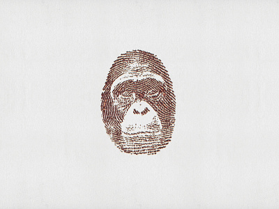 Primatology Logo chimpanzee fingerprint logo primate