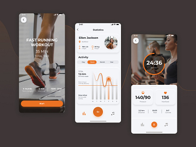 SmartCardio – app for treadmill activity app application concept design exercise gym app interface ios minimal run sport ui ux workout workout app
