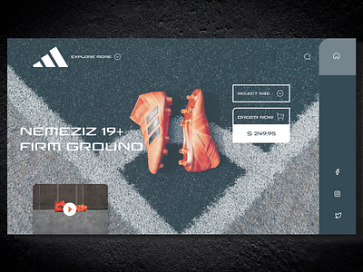 Adidas Nemeziz 19+ Firm Ground checkout Page Template adidas adobe xd branding design figma product design ui uidesign uxdesign web development web template webdesign website