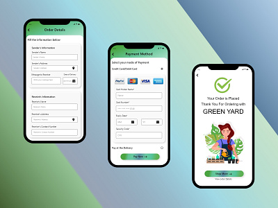 Green Yard - Payment app design flower icon logo typography ui vector
